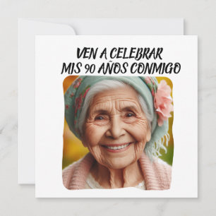 Foto Personalizada Mis 90 Años - 90 jaar Custom Kaart
