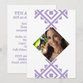 Foto Personnalisée Invitation de 40 Ans Aztec (Devant / Derrière)