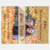 Foto persoonlijke Jubileum Blanket per jaar Fleece Deken (Voorkant (Horizontaal))