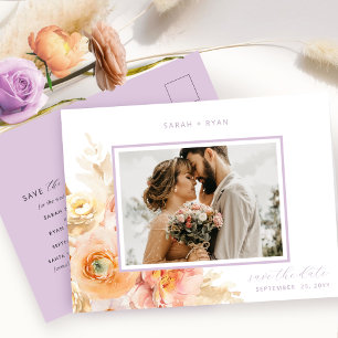 Foto Perzage Blush Lavender Weddenschap Opslaan Da Aankondigingskaart