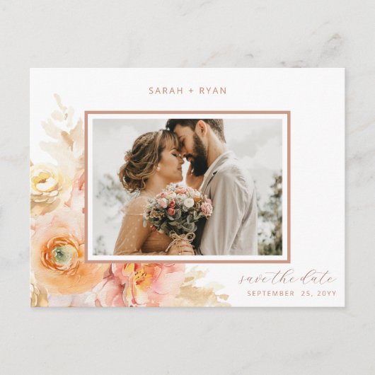 Foto Perzische terracotta Weddenschap Opslaan Datu Aankondigingskaart (Voorkant)