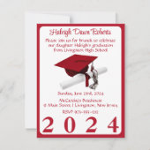 Foto Pet & Diploma Rood Afstuderen Kaart (Voorkant)