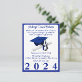 Foto Pet & Diploma Royal Blue Afstuderen Kaart (Staand voorkant)