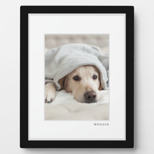 Foto Pet | Moderne minimale zwarte en witte Lijst Fotoplaat (Voorkant)