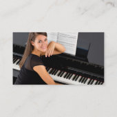 Foto Pianist Zwart & Goud Eenvoudig Visitekaartje (Achterkant)
