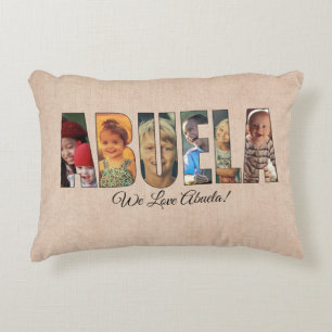 Foto Pillow ABUELA, voeg Afbeeldingen toe, Bericht Accent Kussen