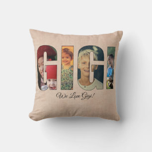 Foto Pillow GIGI, voeg Afbeeldingen toe, Bericht o Kussen