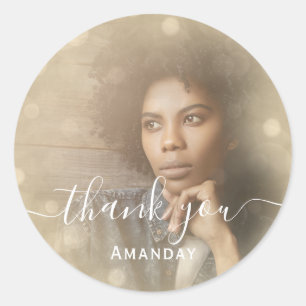 Foto: Pink Birthday Party Girly Sepia Ronde Sticker