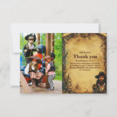 Foto Piraten Verjaardagsfeestje Ahoy Matey Oud Bedankkaart (Voorkant)