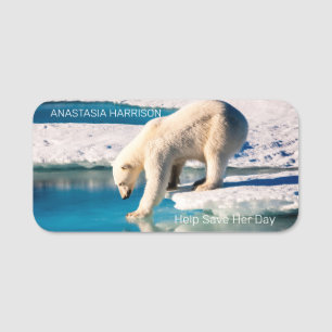Foto Polar Beer Monogram Tekst Klimaatverandering Naamplaatje