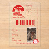  foto Polar Express kerstkaart Acryl Uitnodigingen (Voorkant)