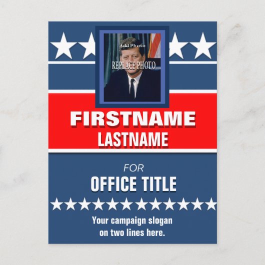 Foto politieke campagne toevoegen briefkaart (Voorkant)