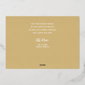 Foto Prettig Kerst Script Gold Folie Feestdagenkaart (Achterkant)