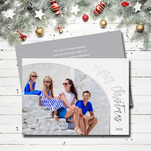 Foto Prettig Kerstman Script Folie Feestdagenkaart