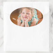Foto Prettig Kerstmis Ovale Stickers (Tas)