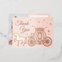 Foto Princess Carriage Roos Gold Foil Hartelijk da