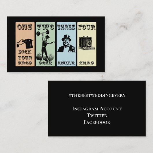 Foto Prop Sign Party Visitekaartje (Voorkant / Achterkant)