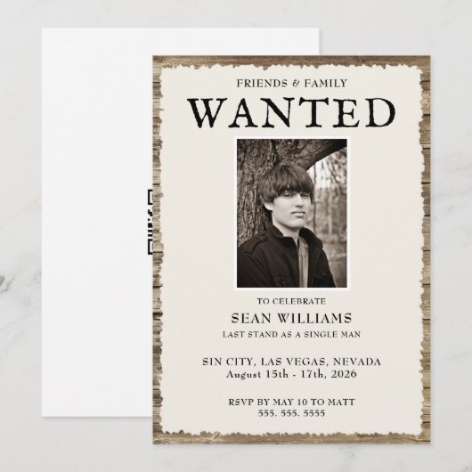 Foto & QR-code Bachelor-weekend Kaart (Voorkant / Achterkant)