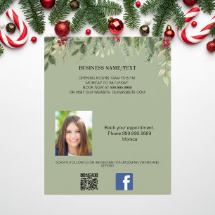 Foto qr code beauty make-up kerst promotie flyer