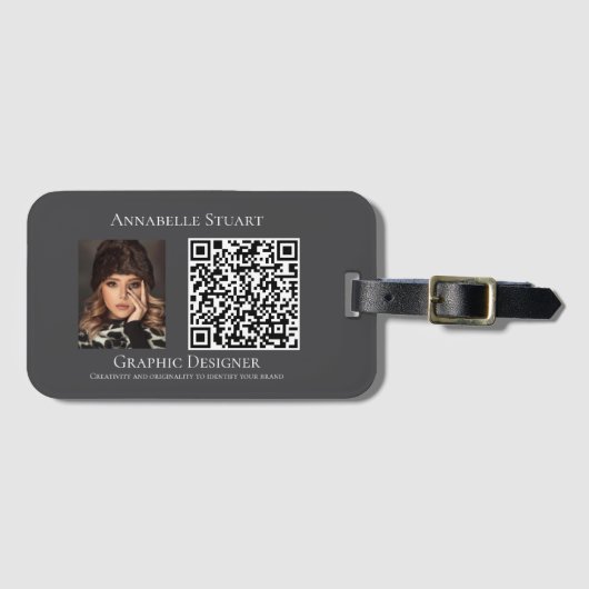 Foto QR code Bedrijf Bagagelabel (Voorkant (horizontaal))