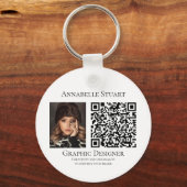 Foto QR-code Bedrijf Bedrijfs Groot Sleutelhanger (Achterkant)