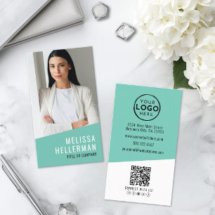 Foto QR Code Bedrijfslogo Verticaal Visitekaartje