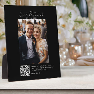 Foto QR Code Black Weddenschap Fotoplaat