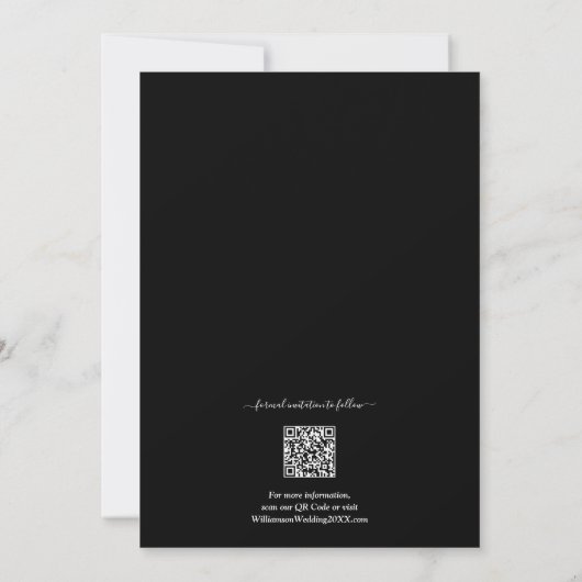 Foto QR Code Black Weddenschap Save The Date (Achterkant)