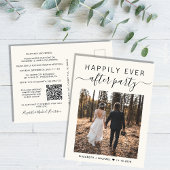 Foto QR-code bruiloftsfeest Happily Ever After Aankondigingskaart