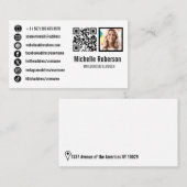 foto - qr - code en pictogrammen voor sociale medi visitekaartje (Voorkant / Achterkant)