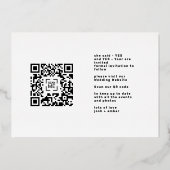 Foto QR code Gold Foil Save the Date Kaart (Achterkant)