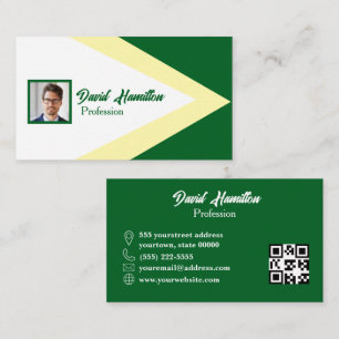 Foto QR CODE Groen Wit Geel Geometrisch Visitekaartje