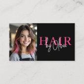Foto QR Code Haarstylist Typografie Visitekaartje (Voorkant)