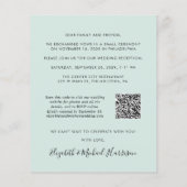 Foto QR Code Mint Huwelijksreceptie uitnodiging (Achterkant)