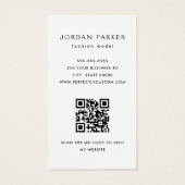Foto QR code mode model witte visitekaartjes (Achterkant)