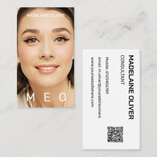 Foto QR Code Monogram Eenvoudig Elegant Visitekaartje