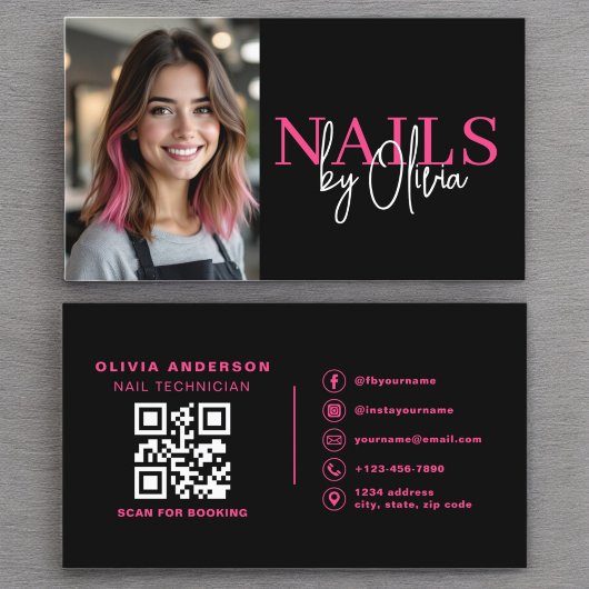 Foto QR Code Nail Specialist Artis Typografie Visitekaartje