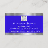 Foto QR Code Personal Chef Cooking Blue Visitekaartje (Achterkant)
