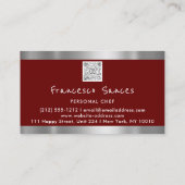 Foto QR Code Personal Chef Cooking Burgundydì Visitekaartje (Achterkant)