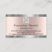 Foto QR Code Personal Chef Cooking Lounge Silver Visitekaartje (Achterkant)