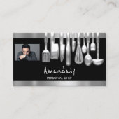 Foto QR Code Personal Chef Cooking Restaurant Bar Visitekaartje (Voorkant)