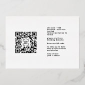 Foto QR code Roos Gold Foil Save the Date Kaart (Achterkant)