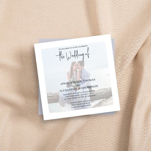 Foto QR Code RSVP Online Elegant Lichtblauw Kaart