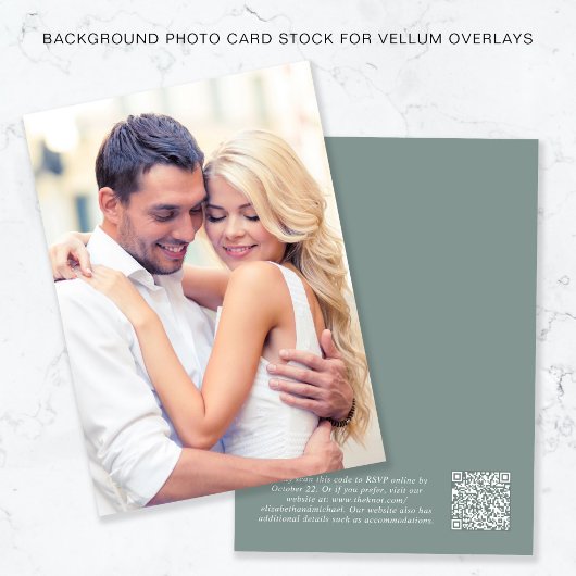 Foto QR Code Sage Achtergrond voor Vellum Overlay Kaart