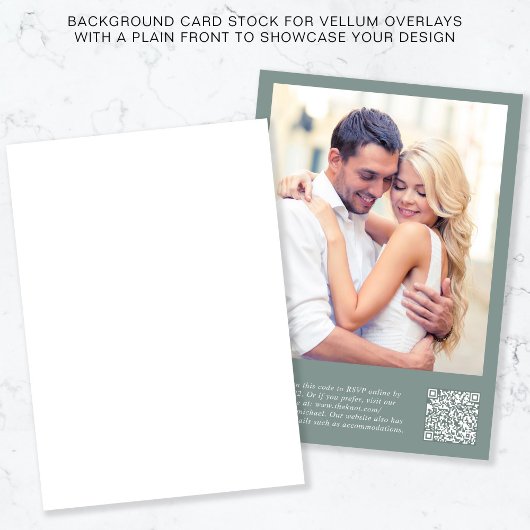 Foto QR Code Sage Achtergrond voor Vellum Overlay Kaart