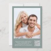 Foto QR Code Sage Groene Achtergrond Vellum Overla Kaart (Achterkant)