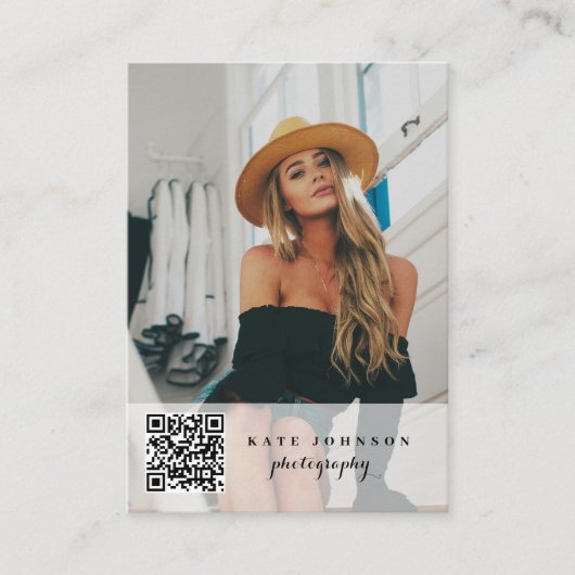 Foto QR Code Script Aangepaste sociale media picto Visitekaartje (Voorkant)