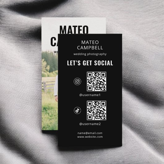 Foto QR Code Social Media Zwart Visitekaartje