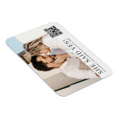 Foto QR Code Trendy Engagement Party Uitnodiging Magneet (Rechterzijde)