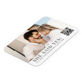 Foto QR Code Trendy Engagement Party Uitnodiging Magneet (Linkerzijde)